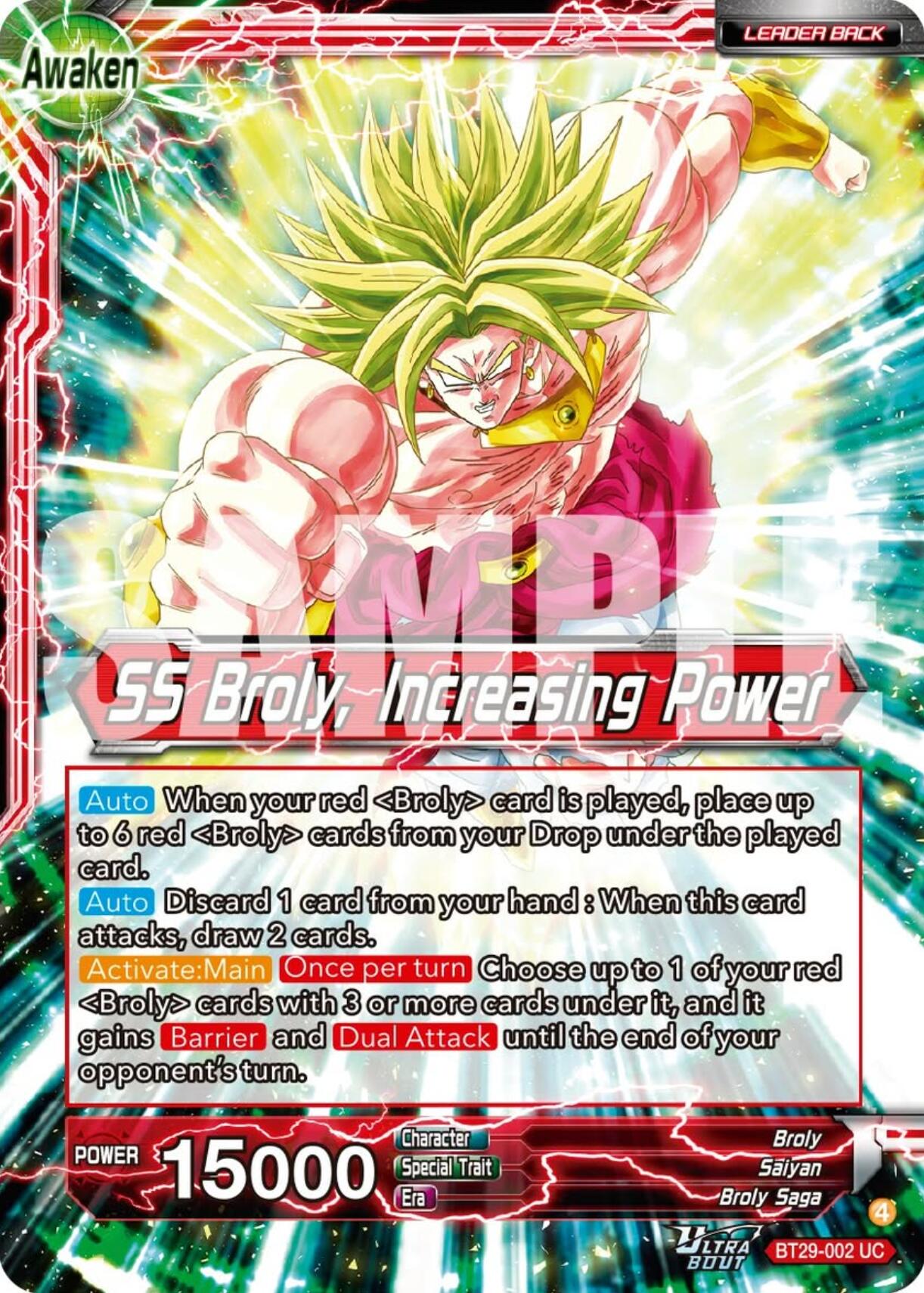 Broly // SS Broly, Increasing Power (BT29-002) [Fearsome Rivals] | Black Swamp Games