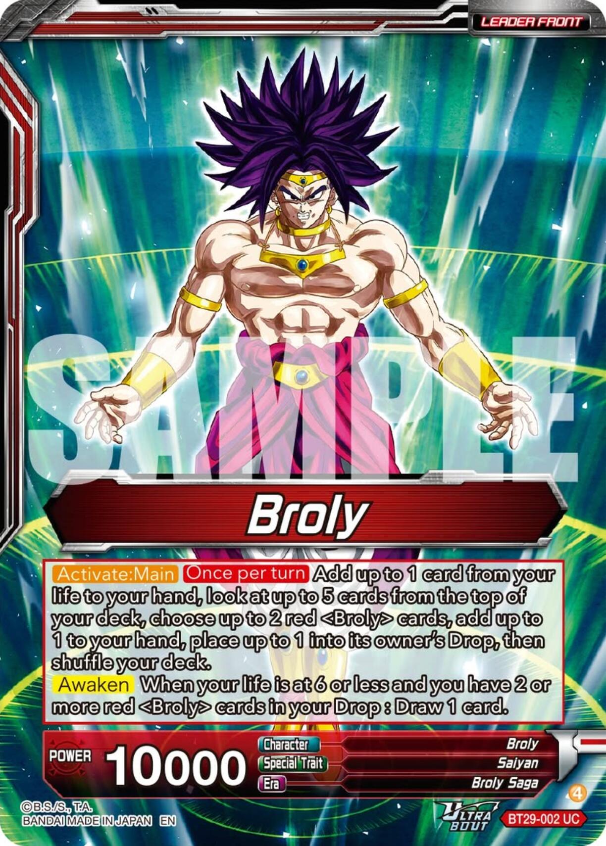 Broly // SS Broly, Increasing Power (BT29-002) [Fearsome Rivals] | Black Swamp Games