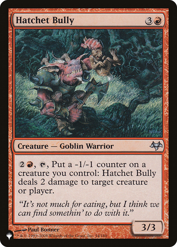 Hatchet Bully [The List Reprints] | Black Swamp Games