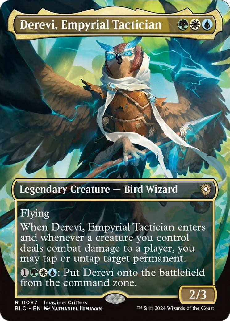 Derevi, Empyrial Tactician (Borderless) [Bloomburrow Commander] | Black Swamp Games