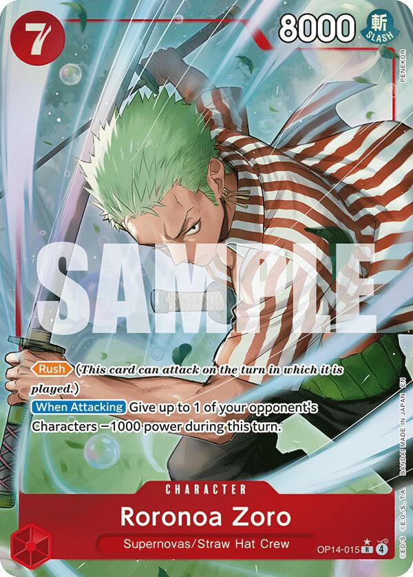 Roronoa Zoro (OP14-015) (Alternate Art) [The Azure Sea's Seven] | Black Swamp Games