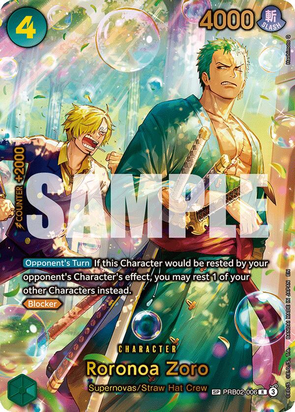 Roronoa Zoro (PRB02-006) (SP) (Alternate Art) [The Azure Sea's Seven] | Black Swamp Games