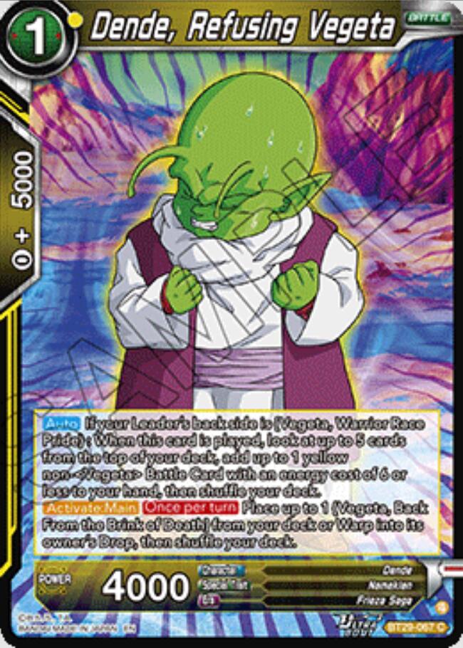Dende, Refusing Vegeta (BT29-067) [Fearsome Rivals] | Black Swamp Games