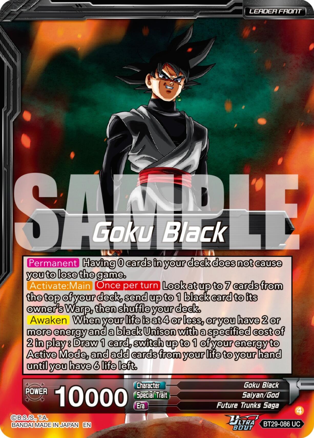 Goku Black // SS Rose Goku Black, Future of Despair (SLR) (BT29-086) [Fearsome Rivals] | Black Swamp Games