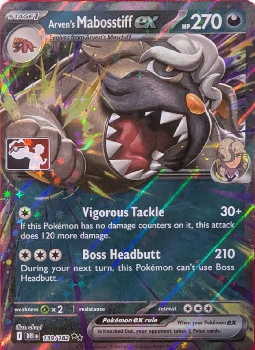 Arven's Mabosstiff ex (139/182) [Prize Pack Series Eight] | Black Swamp Games