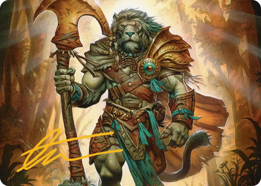 Ajani, Outland Chaperone Art Card (Gold-Stamped Signature) [Lorwyn Eclipsed Art Series] | Black Swamp Games