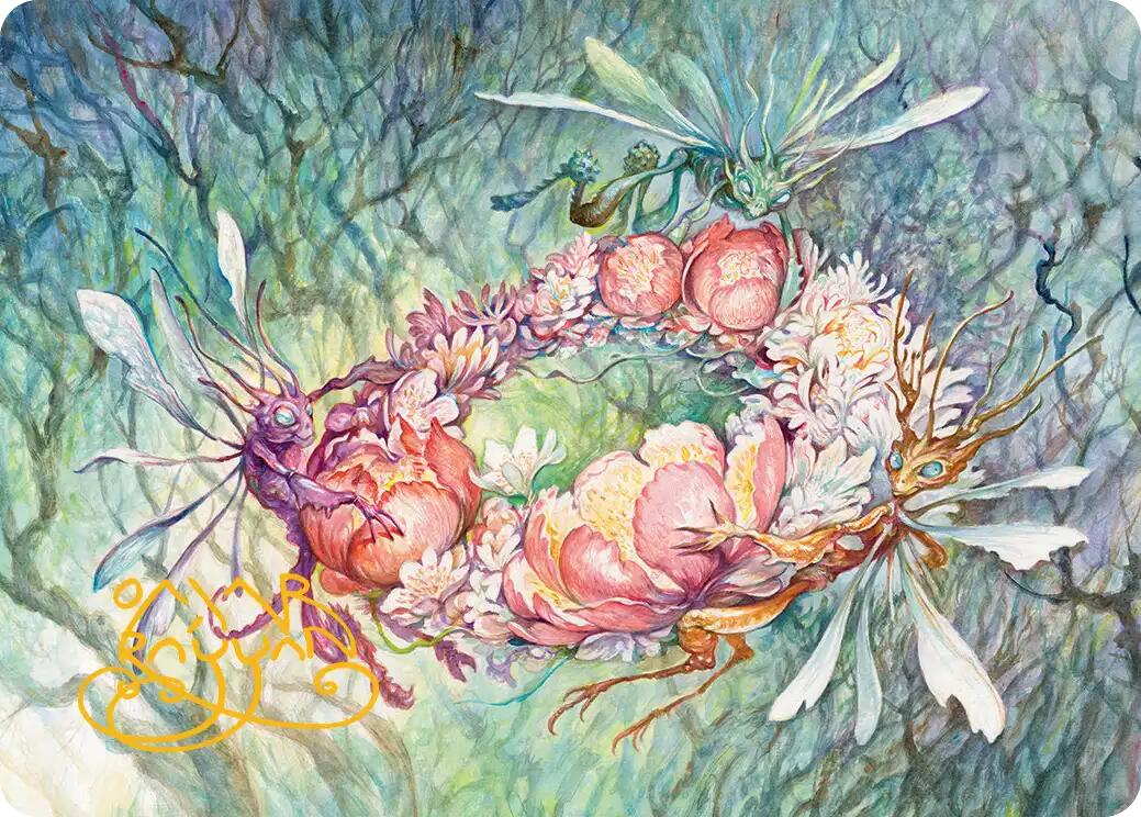Grave Venerations Art Card (Gold-Stamped Signature) [Lorwyn Eclipsed Art Series] | Black Swamp Games