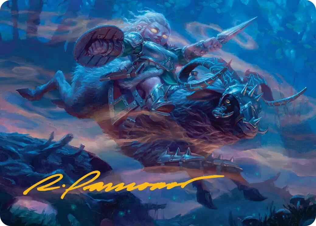 Bristlebane Outrider Art Card (Gold-Stamped Signature) [Lorwyn Eclipsed Art Series] | Black Swamp Games