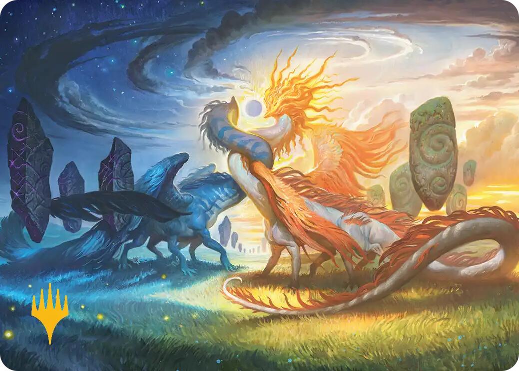 Celestial Reunion Art Card (19/54) (Gold-Stamped Planeswalker Symbol) [Lorwyn Eclipsed Art Series] | Black Swamp Games