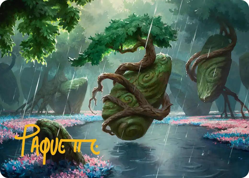 Rain-Slicked Copse Art Card (Gold-Stamped Signature) [Lorwyn Eclipsed Art Series] | Black Swamp Games