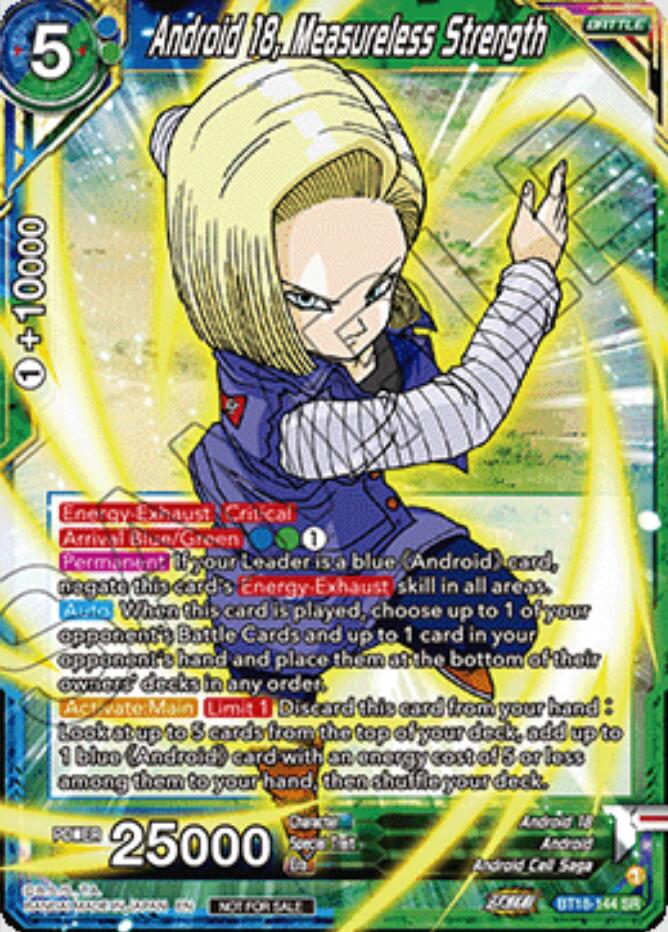Android 18, Measureless Strength (Ultra-Bout Series Tournament Pack Vol.1) (BT18-144) [Tournament Promotion Cards] | Black Swamp Games