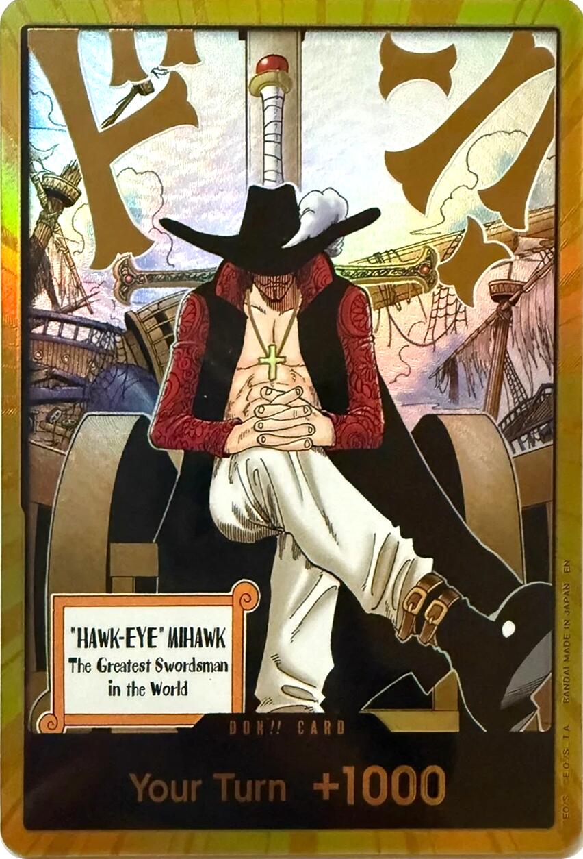 DON!! Card (Dracule Mihawk) (Gold) [The Azure Sea's Seven] | Black Swamp Games