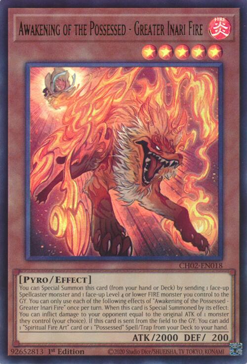 Awakening of the Possessed - Greater Inari Fire [CH02-EN018] Ultra Rare | Black Swamp Games