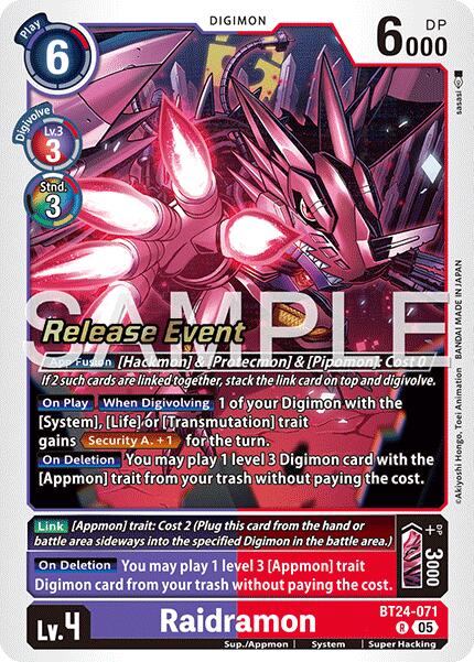Raidramon [BT24-071] [Time Stranger Release Events Cards] | Black Swamp Games
