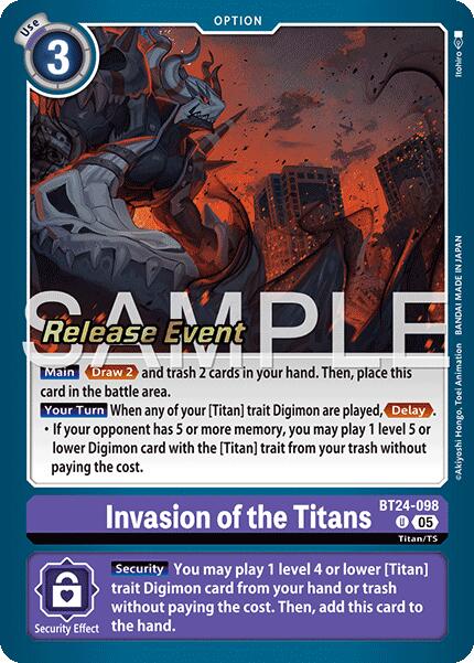 Invasion of the Titans [BT24-098] [Time Stranger Release Events Cards] | Black Swamp Games
