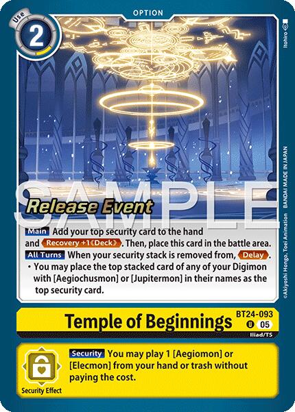 Temple of Beginnings [BT24-093] [Time Stranger Release Events Cards] | Black Swamp Games