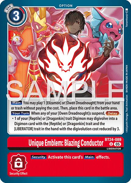 Unique Emblem: Blazing Conductor [BT24-089] [Time Stranger] | Black Swamp Games