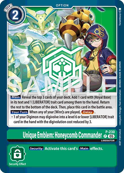 Unique Emblem: Honeycomb Commander [P] (Dawn of Liberator Box Topper) [Promotional Cards] | Black Swamp Games