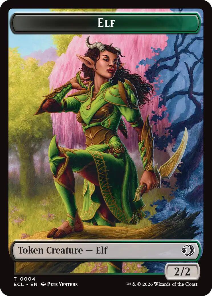 Elf // Kithkin (0007) Double-Sided Token [Lorwyn Eclipsed Tokens] | Black Swamp Games