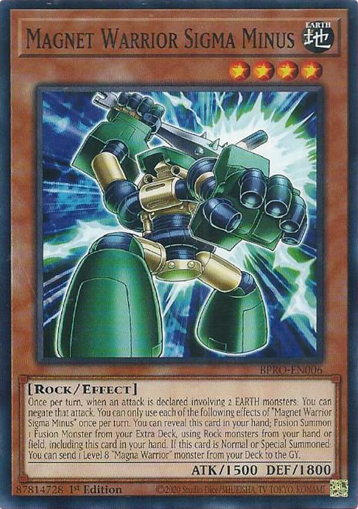 Magnet Warrior Sigma Minus [BPRO-EN006] Common | Black Swamp Games