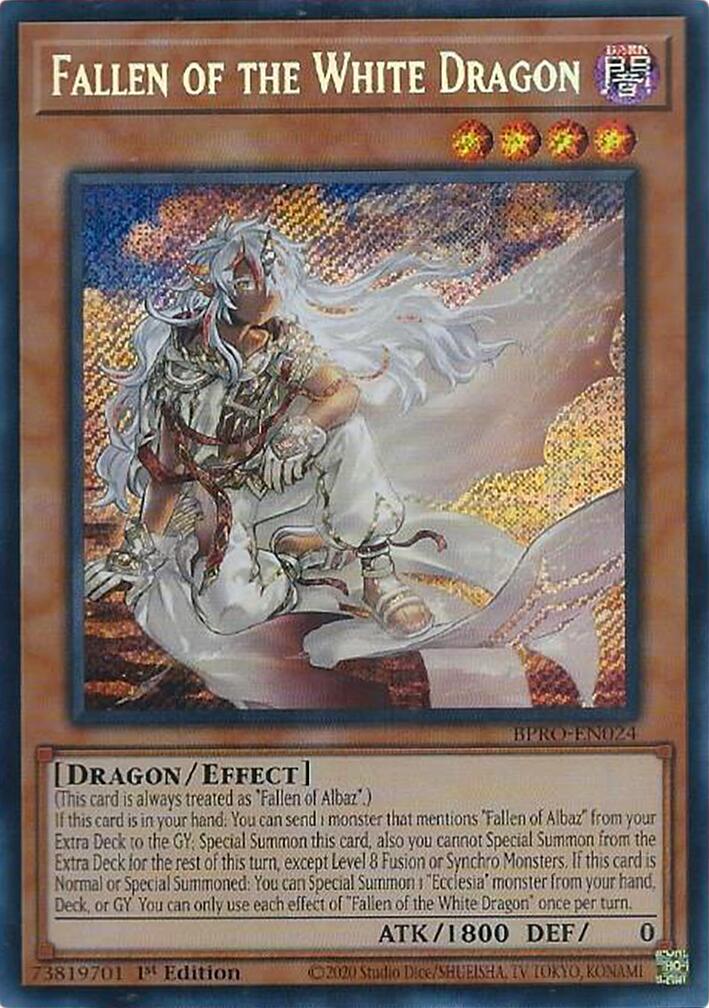 Fallen of the White Dragon [BPRO-EN024] Secret Rare | Black Swamp Games