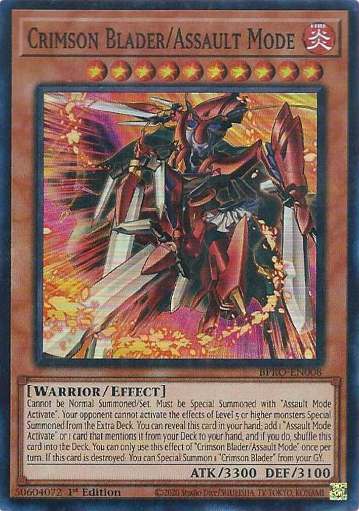 Crimson Blader/Assault Mode [BPRO-EN008] Super Rare | Black Swamp Games