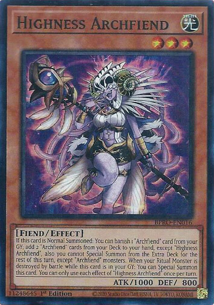 Highness Archfiend [BPRO-EN016] Super Rare | Black Swamp Games