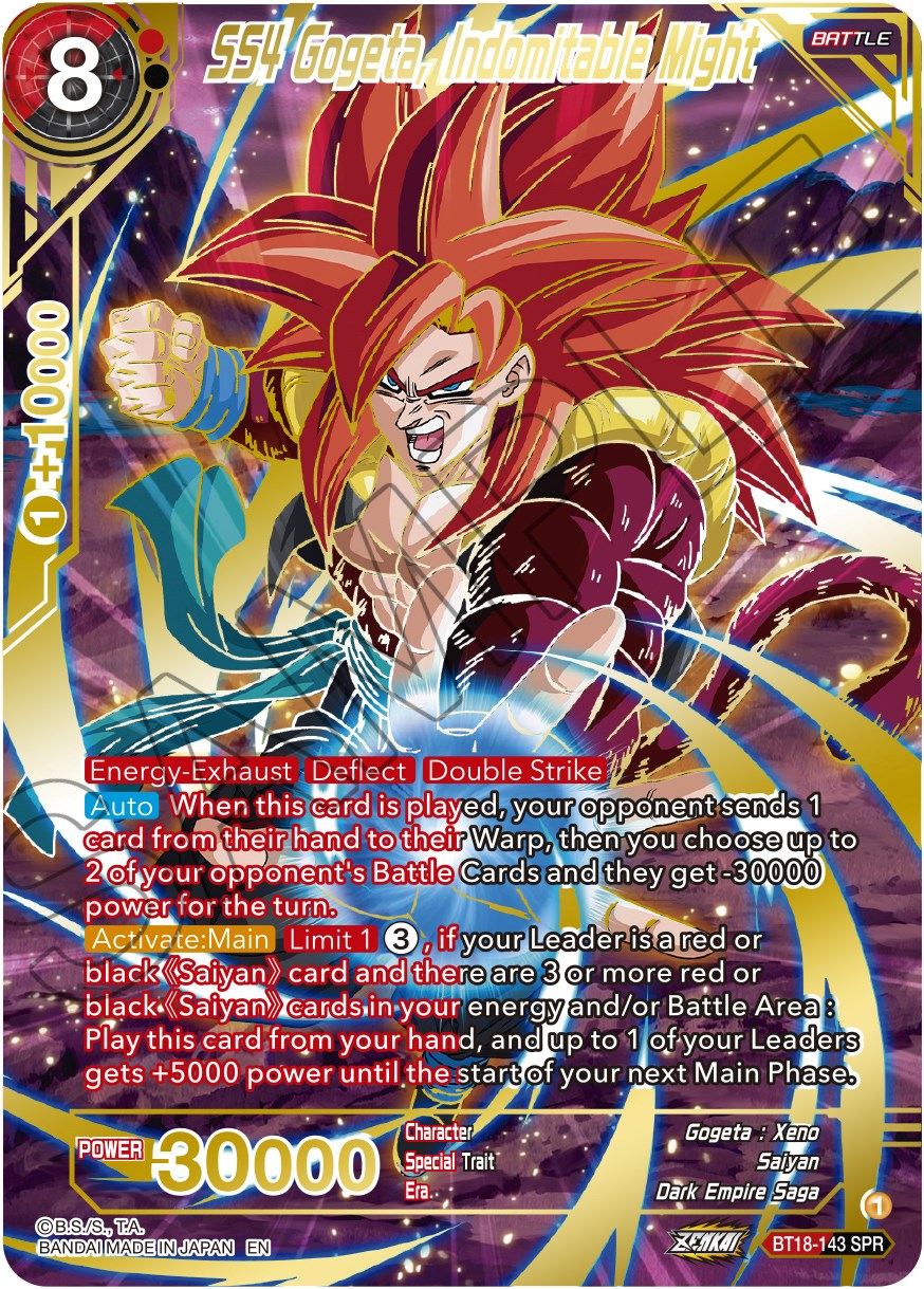 SS4 Gogeta, Indomitable Might (SPR) (BT18-143) [Dawn of the Z-Legends] | Black Swamp Games