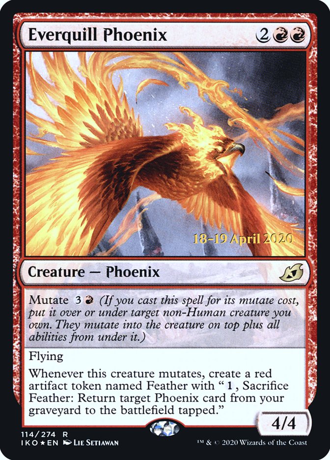 Everquill Phoenix [Ikoria: Lair of Behemoths Prerelease Promos] | Black Swamp Games