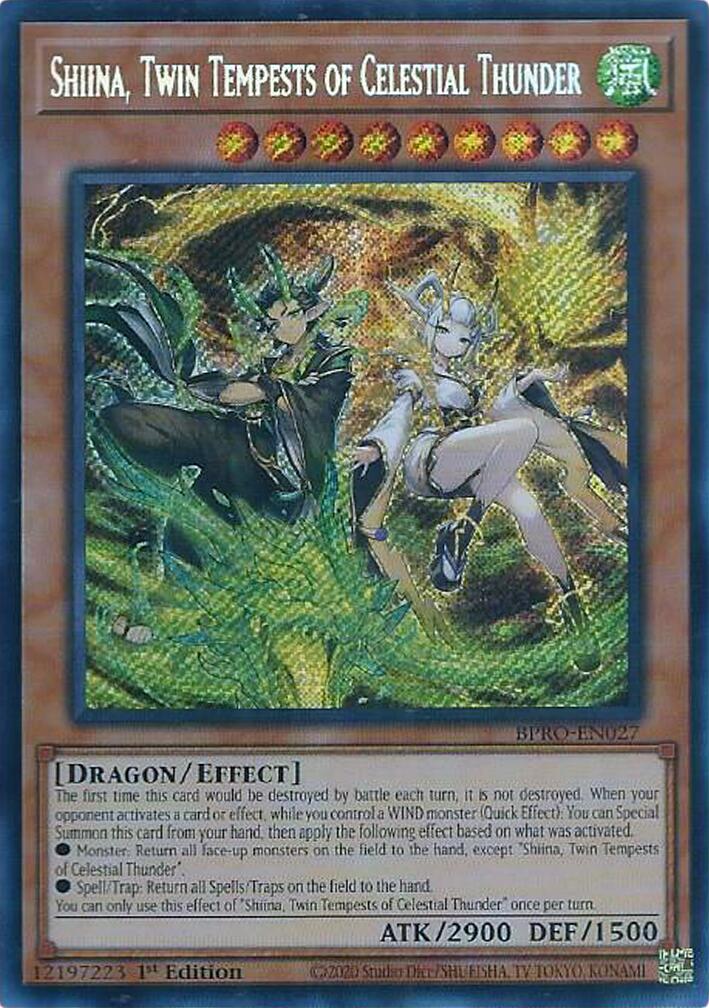 Shiina, Twin Tempests of Celestial Thunder [BPRO-EN027] Secret Rare | Black Swamp Games
