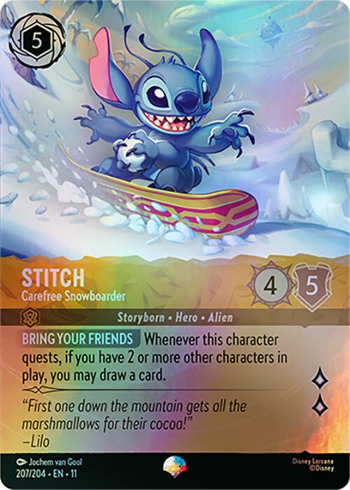 Stitch - Carefree Snowboarder (Epic) (207/204) [Winterspell] | Black Swamp Games
