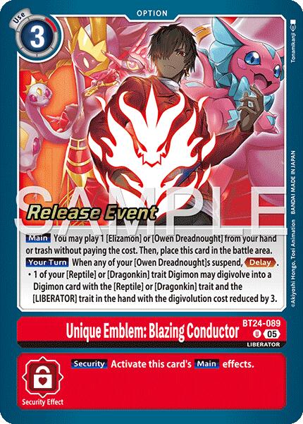 Unique Emblem: Blazing Conductor [BT24-089] [Time Stranger Release Events Cards] | Black Swamp Games