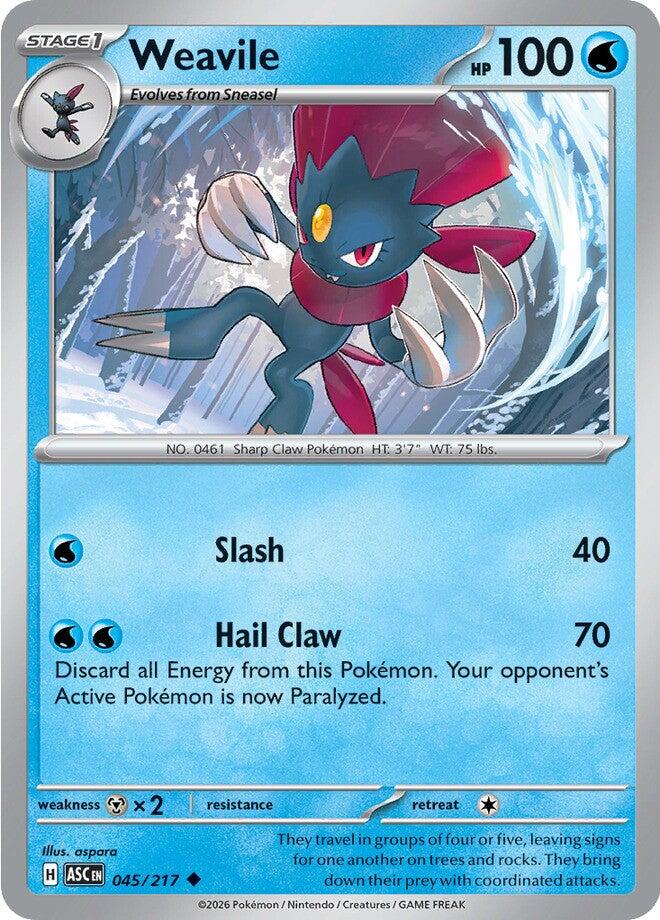 Weavile (045/217) [Mega Evolution: Ascended Heroes] | Black Swamp Games