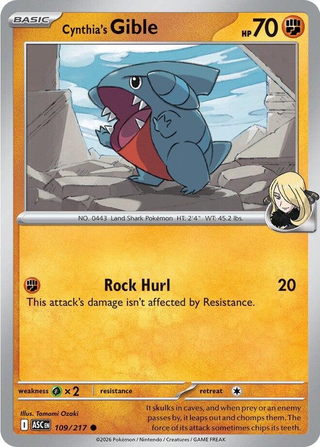 Cynthia's Gible (109/217) [Mega Evolution: Ascended Heroes] | Black Swamp Games