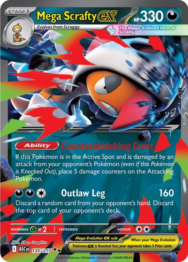 Mega Scrafty ex (135/217) [Mega Evolution: Ascended Heroes] | Black Swamp Games