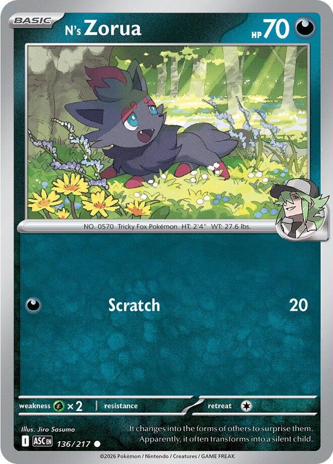 N's Zorua (136/217) [Mega Evolution: Ascended Heroes] | Black Swamp Games