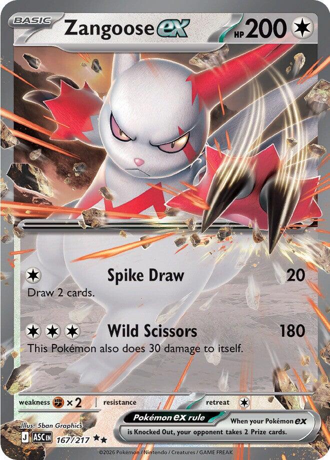 Zangoose ex (167/217) [Mega Evolution: Ascended Heroes] | Black Swamp Games