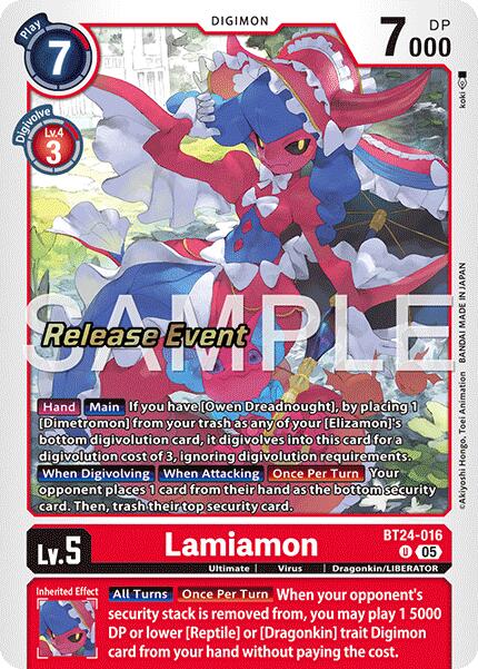 Lamiamon [BT24-016] [Time Stranger Release Events Cards] | Black Swamp Games