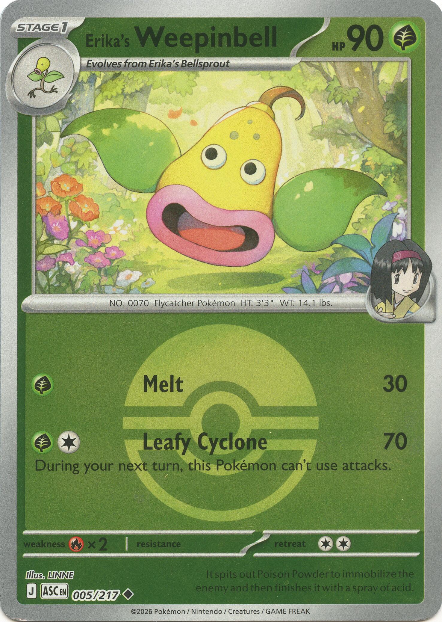 Erika's Weepinbell (005/217) (Poke Ball) [Mega Evolution: Ascended Heroes] | Black Swamp Games