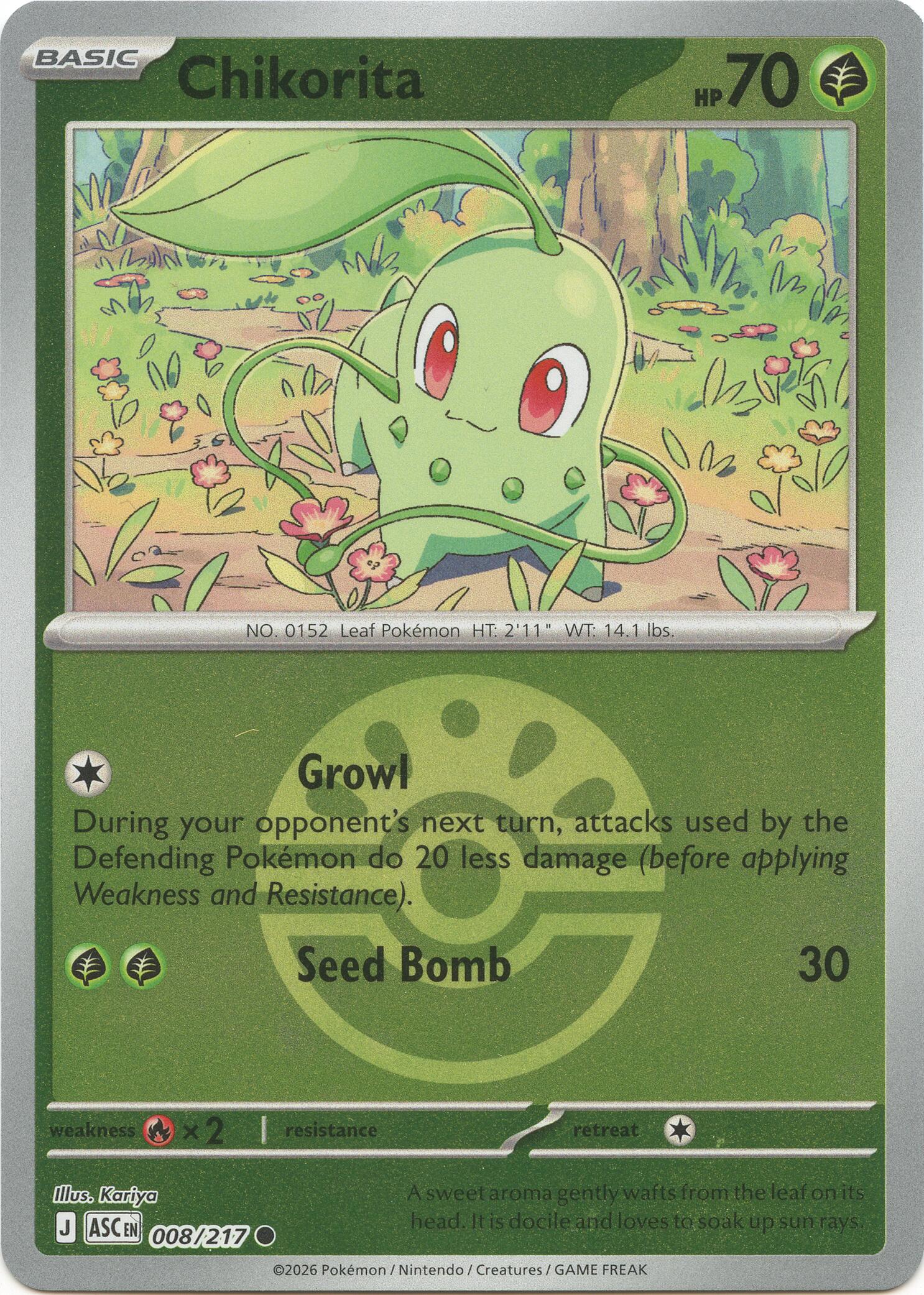 Chikorita (008/217) (Friend Ball) [Mega Evolution: Ascended Heroes] | Black Swamp Games