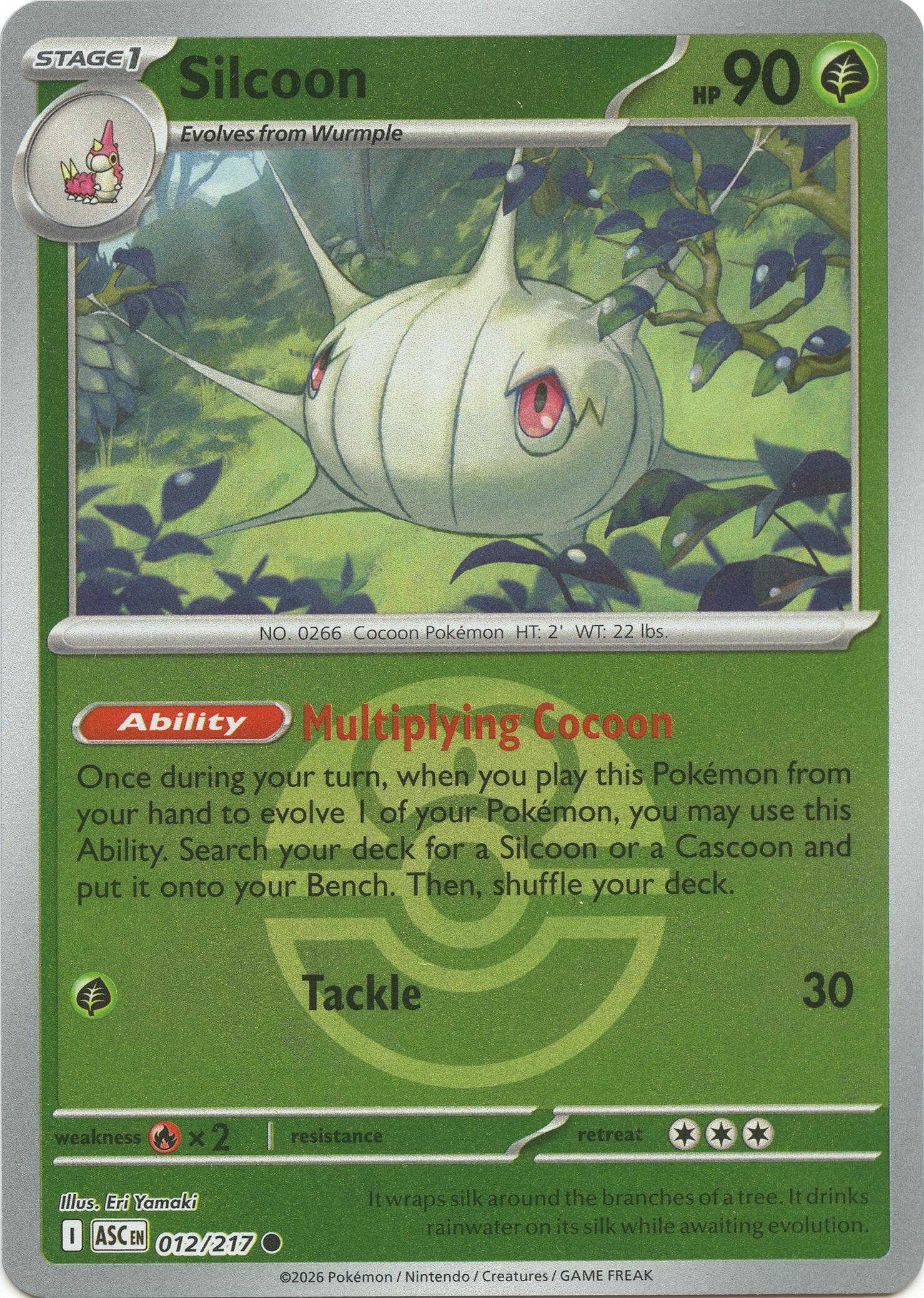 Silcoon (012/217) (Love Ball) [Mega Evolution: Ascended Heroes] | Black Swamp Games