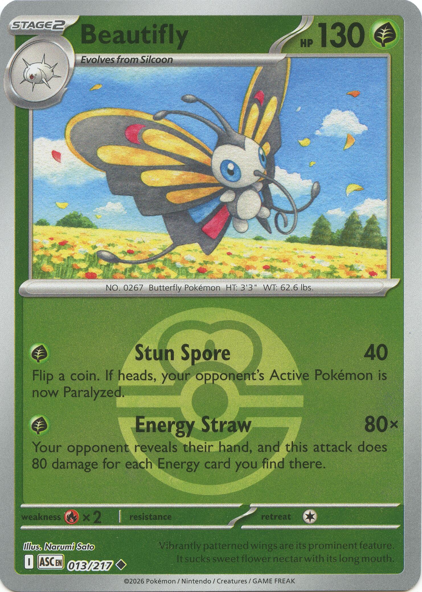 Beautifly (013/217) (Love Ball) [Mega Evolution: Ascended Heroes] | Black Swamp Games