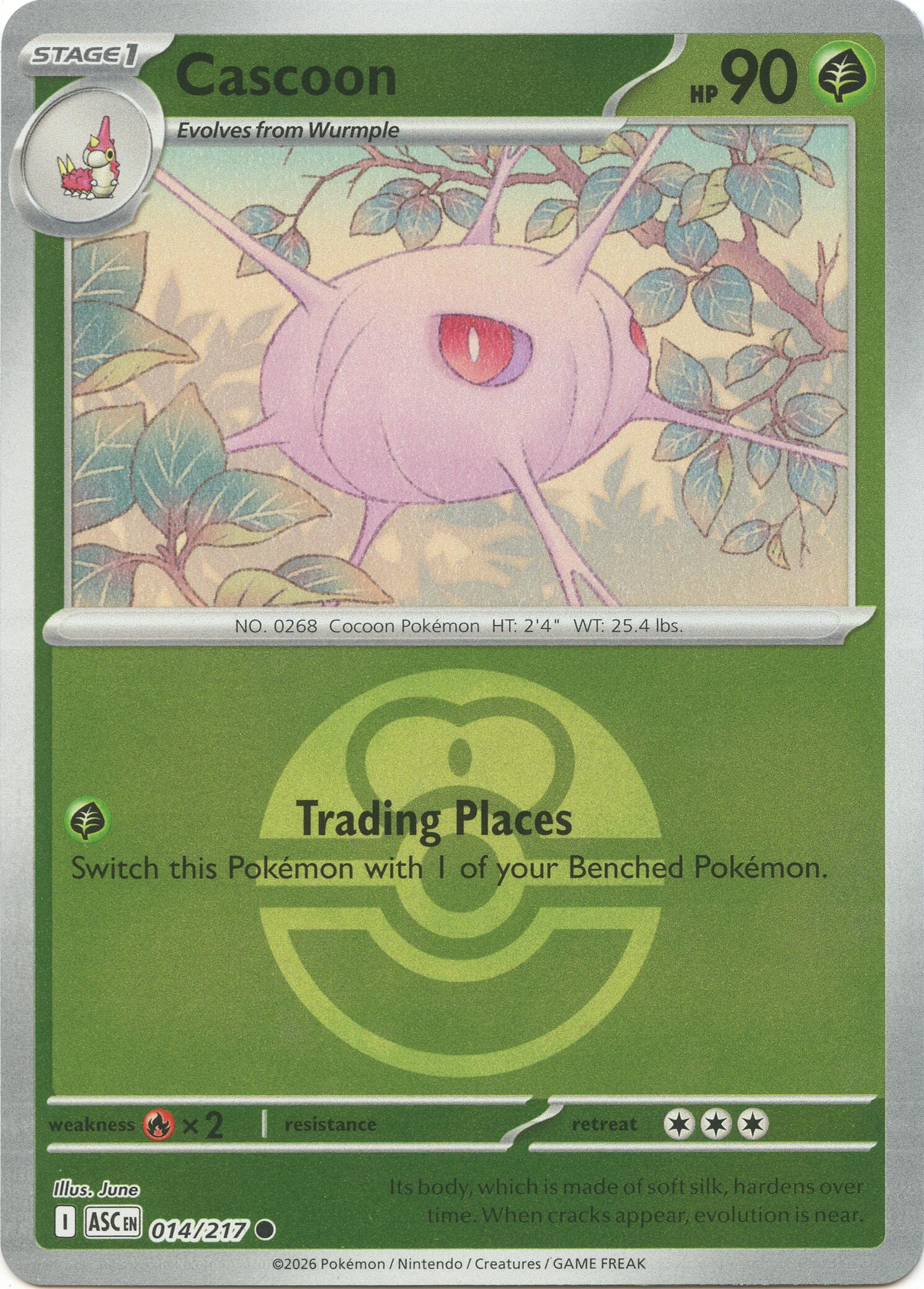 Cascoon (014/217) (Love Ball) [Mega Evolution: Ascended Heroes] | Black Swamp Games