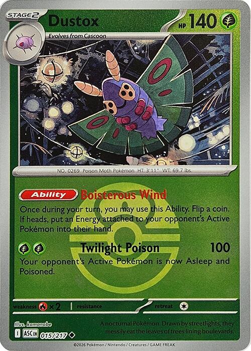 Dustox (015/217) (Love Ball) [Mega Evolution: Ascended Heroes] | Black Swamp Games