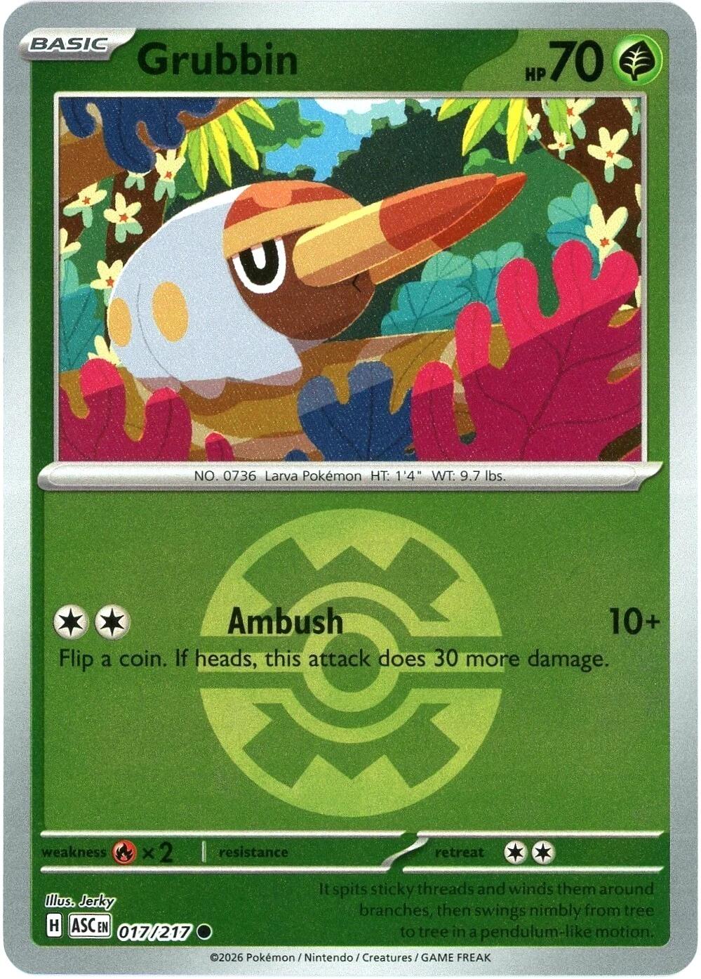 Grubbin (017/217) (Quick Ball) [Mega Evolution: Ascended Heroes] | Black Swamp Games