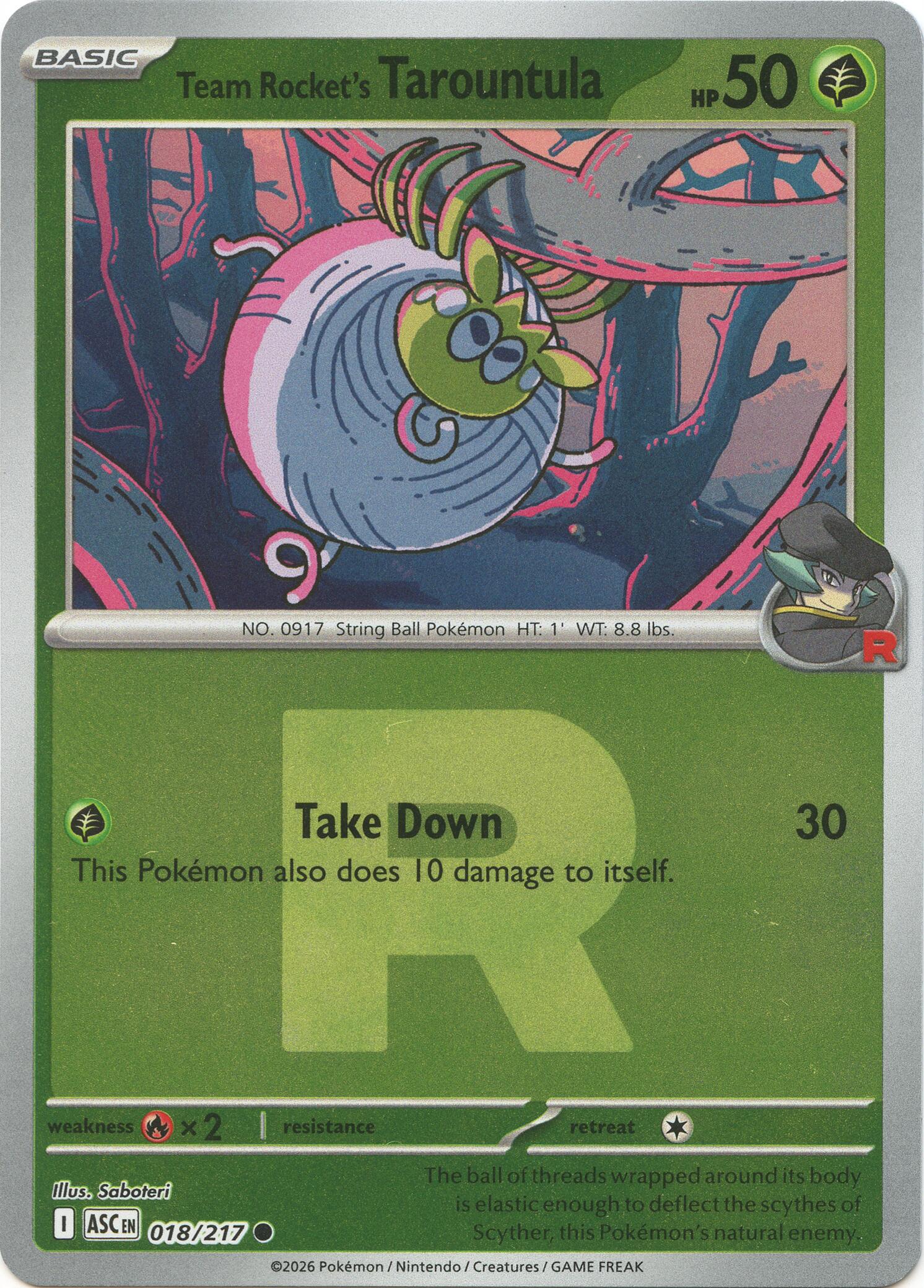 Team Rocket's Tarountula (018/217) (Team Rocket) [Mega Evolution: Ascended Heroes] | Black Swamp Games