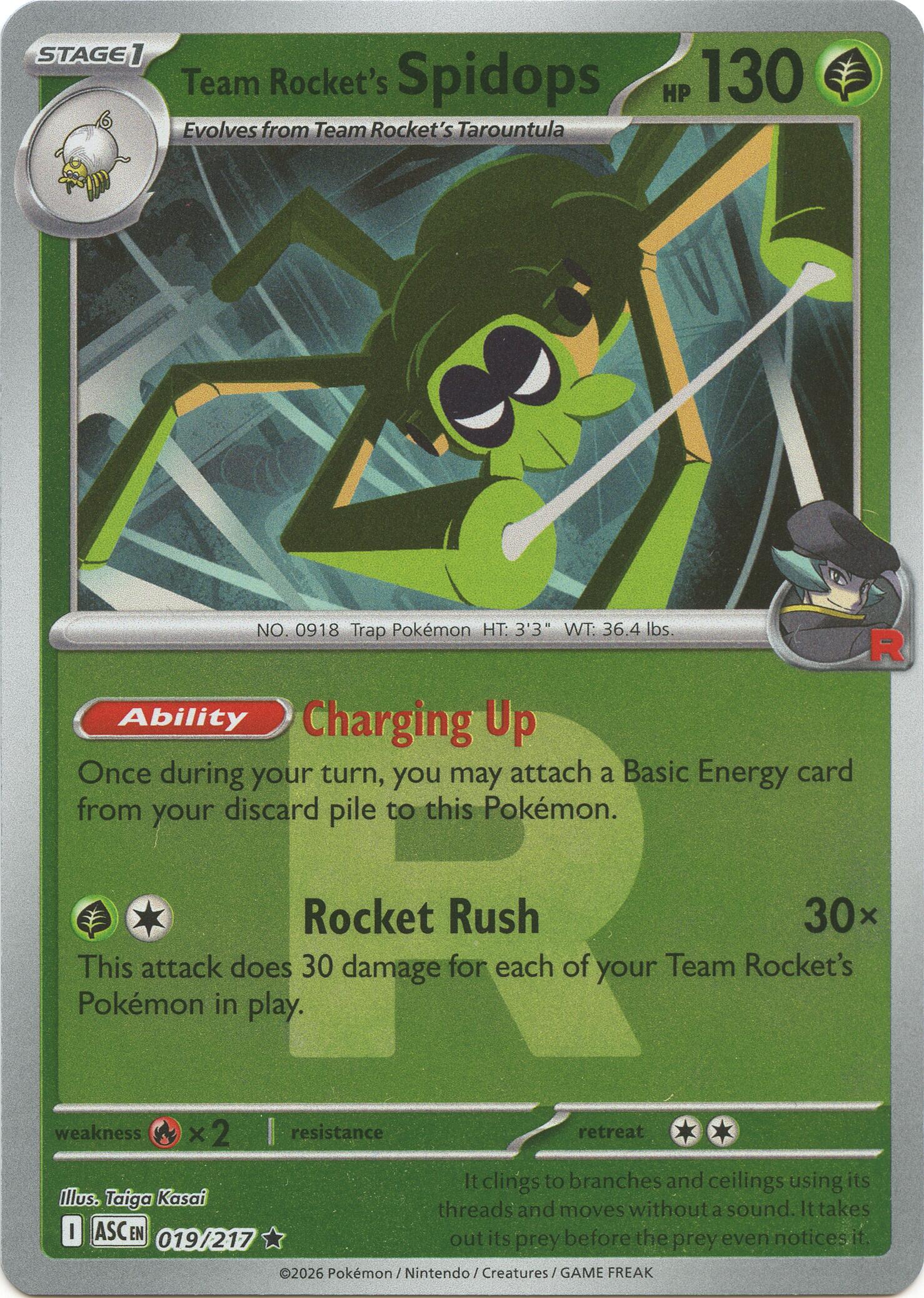 Team Rocket's Spidops (019/217) (Team Rocket) [Mega Evolution: Ascended Heroes] | Black Swamp Games