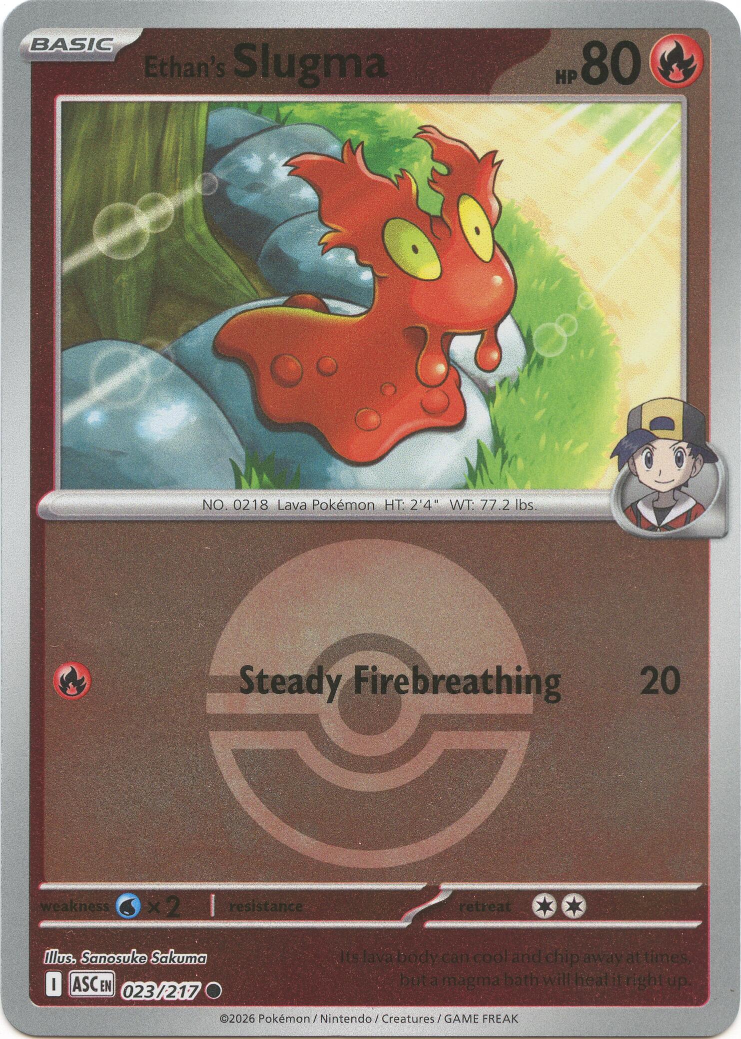 Ethan's Slugma (023/217) (Poke Ball) [Mega Evolution: Ascended Heroes] | Black Swamp Games