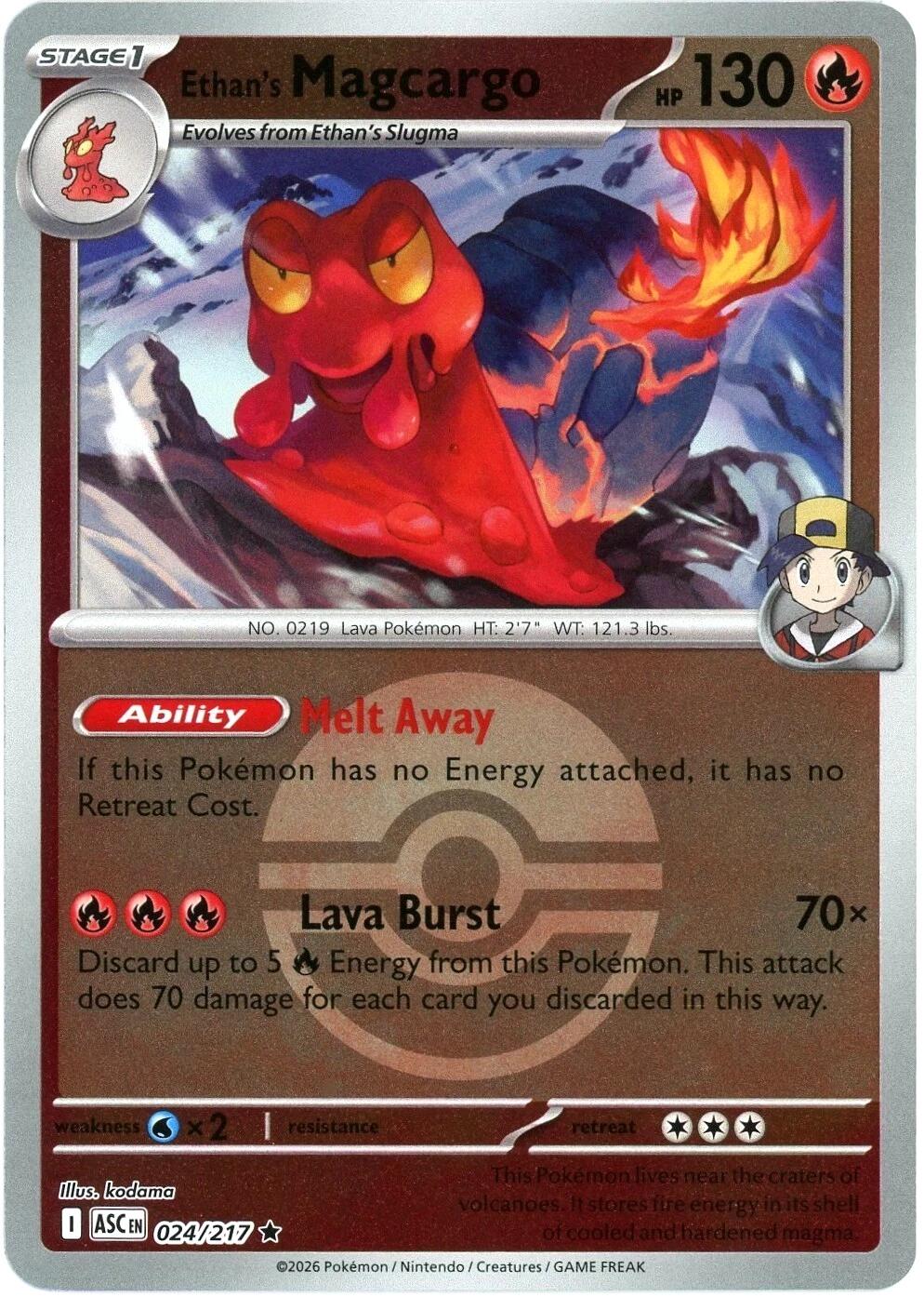 Ethan's Magcargo (024/217) (Poke Ball) [Mega Evolution: Ascended Heroes] | Black Swamp Games