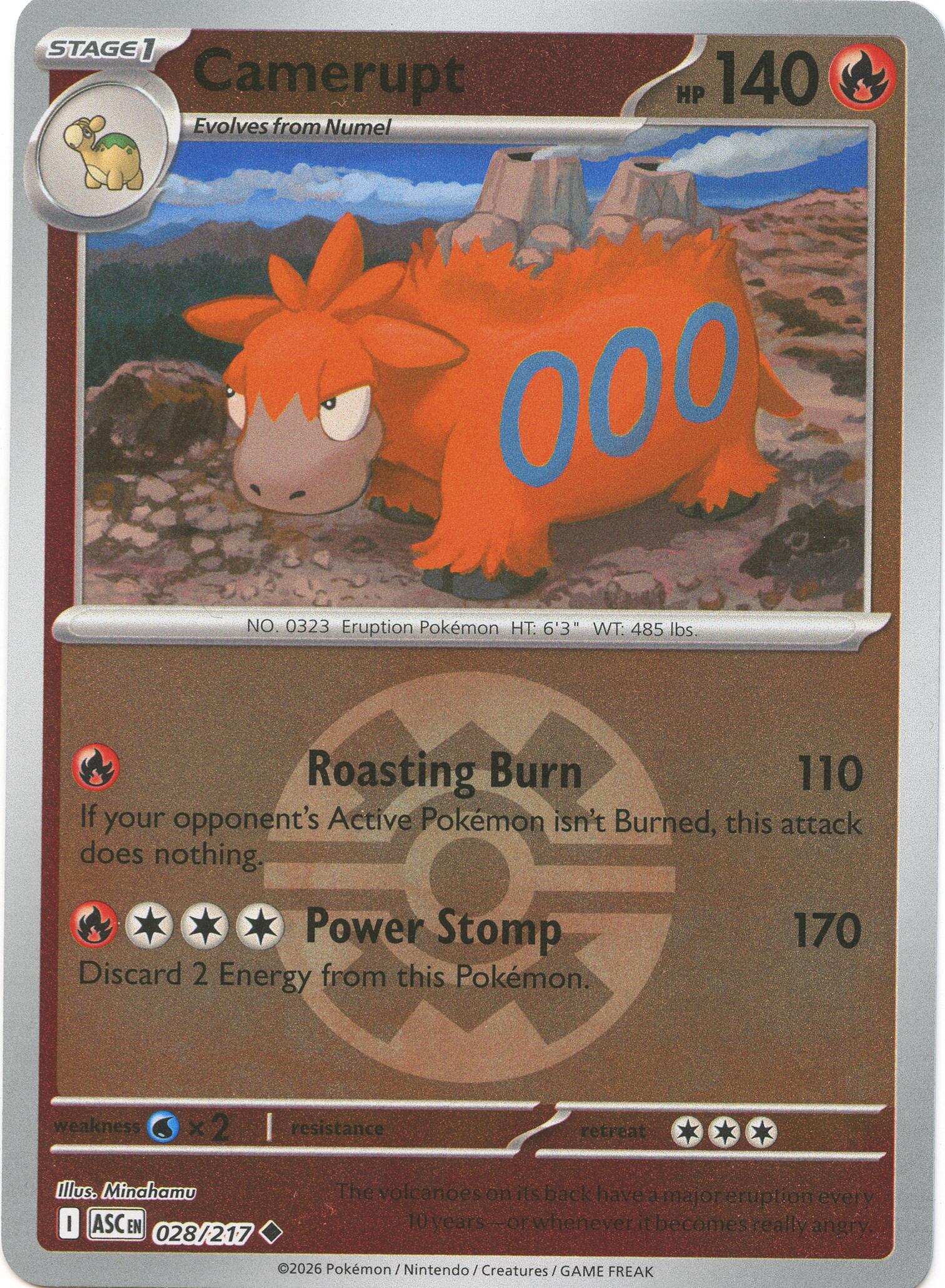 Camerupt (028/217) (Quick Ball) [Mega Evolution: Ascended Heroes] | Black Swamp Games